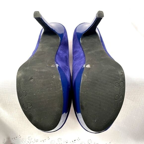 BLUE SUEDE JESSICA SIMPSON 5” HEEL PLATFORMS S-7.5 - Picture 6 of 6